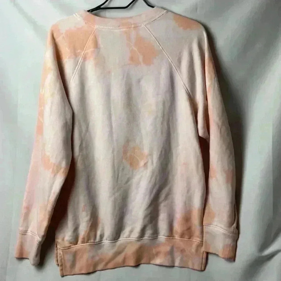 VICTORIA SECRET PINK SOFT CREW SWEATSHIRT WOMENS SIZE XS PEACH AND PINK TYE DYE - Picture 10 of 11